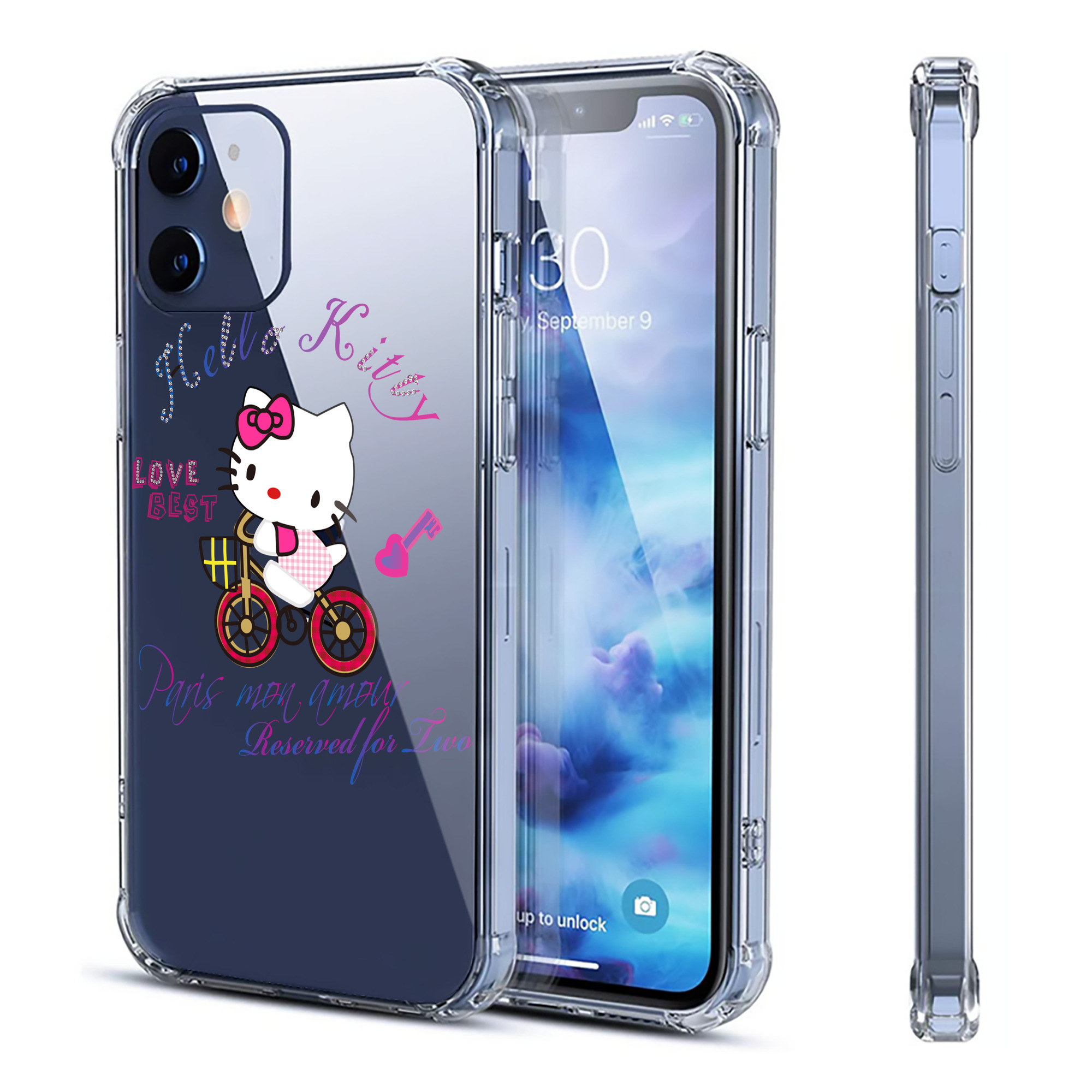 （画像用） Hello Kitty ハローキティ 【iPhone 12シリーズ対応】透明スマホケース（クリアソフトケース）